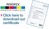 Perspex Approved Fabricator Certificate